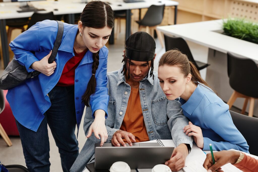 Group of Students using Laptop